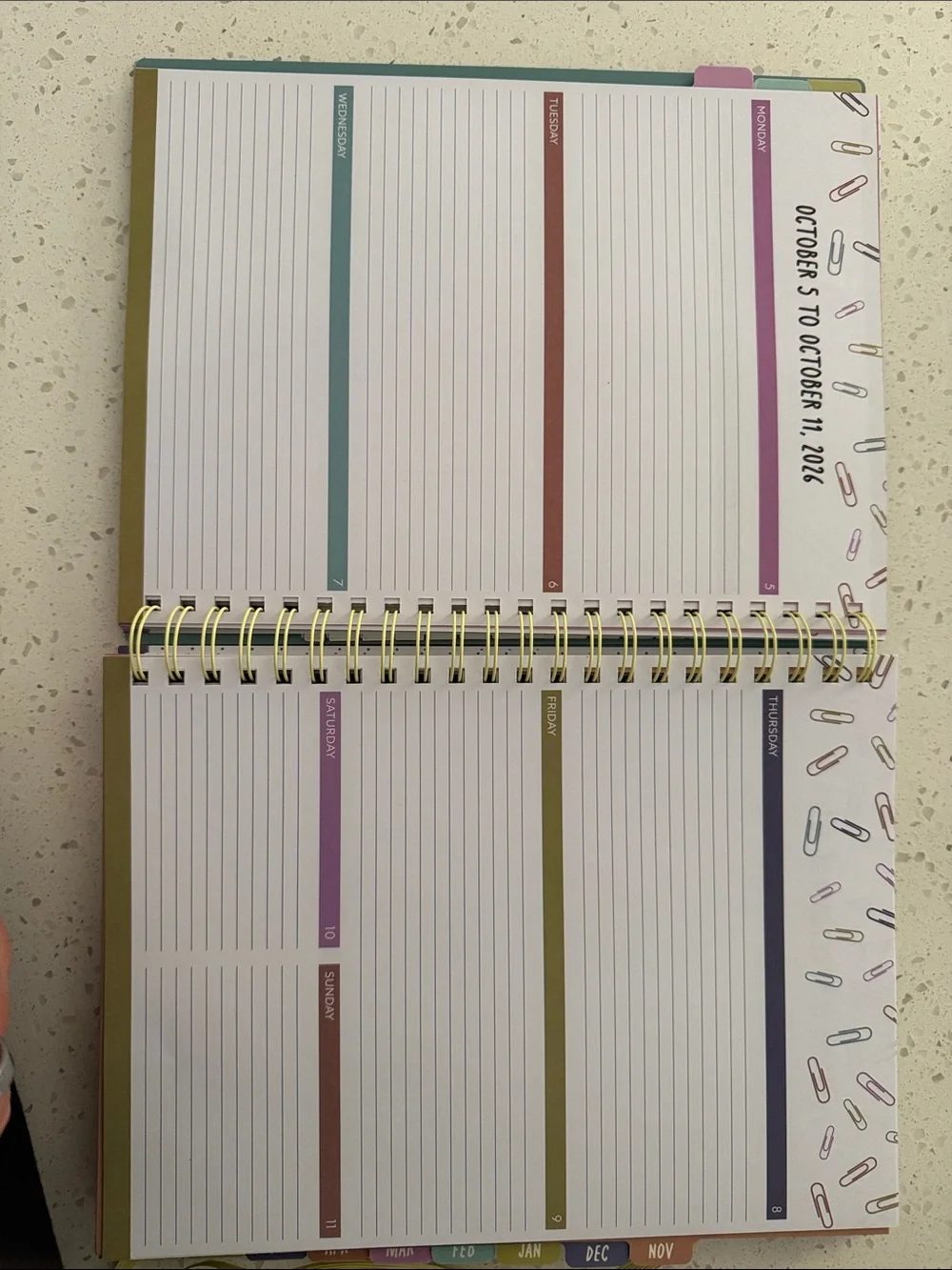 Pembrook 2026-2027 Teacher Planner – Black with Pastel Paperclip Design